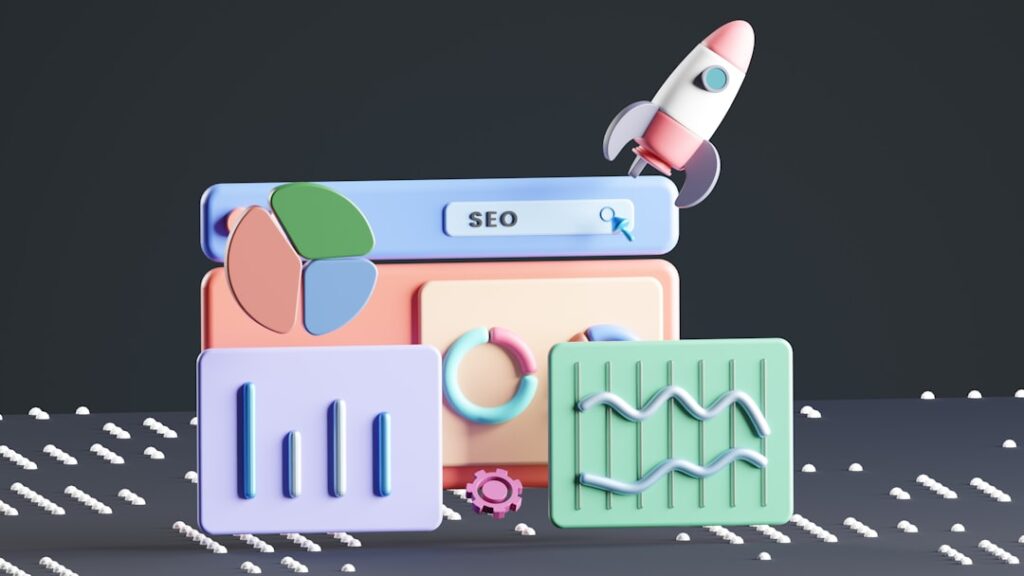 WordPress SEO audit checklist cover with a browser dashboard, checklist boxes, and a search graph